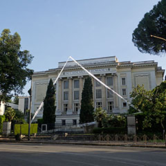 "Spazi Aperti X", Accademia di Romania, Rome, 2012, Untitled, ca.2500x2500x1000cm, steel, plastic foil, 2012